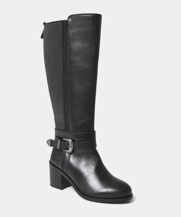 Outlet Joe Browns Gigi Premium Leather Rider Boots Black