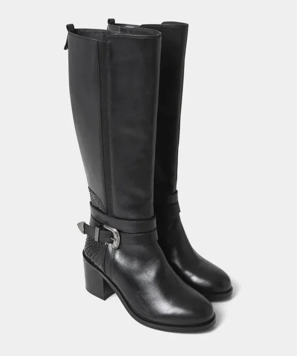 Outlet Joe Browns Gigi Premium Leather Rider Boots Black