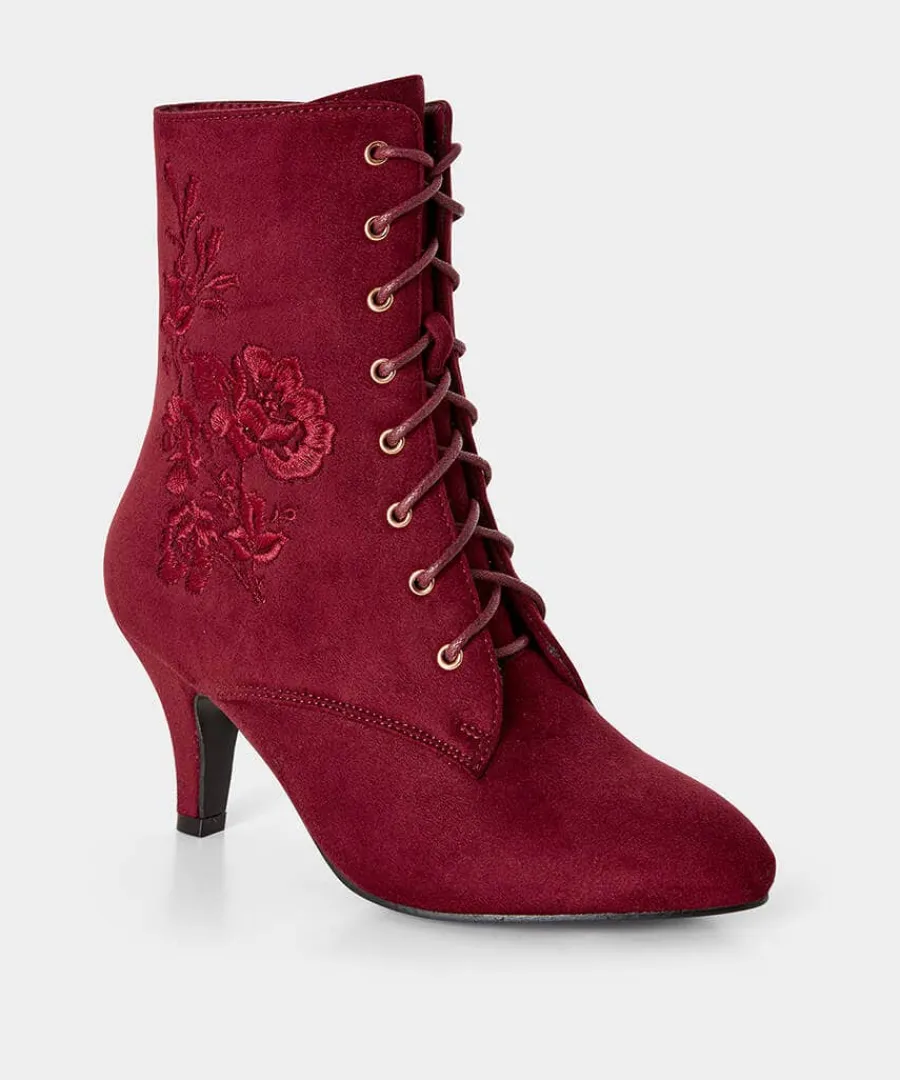 giselle_lace_up_boots_1.webp Sale Joe Browns Giselle Lace Up Boots Red