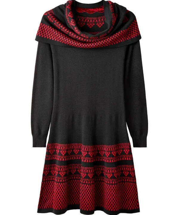 Fashion Joe Browns Glamorous Glitter Knit Dress With Snood Black