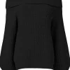 Shop Joe Browns Glamorous Off-The-Shoulder Jumper Black / Oatmeal