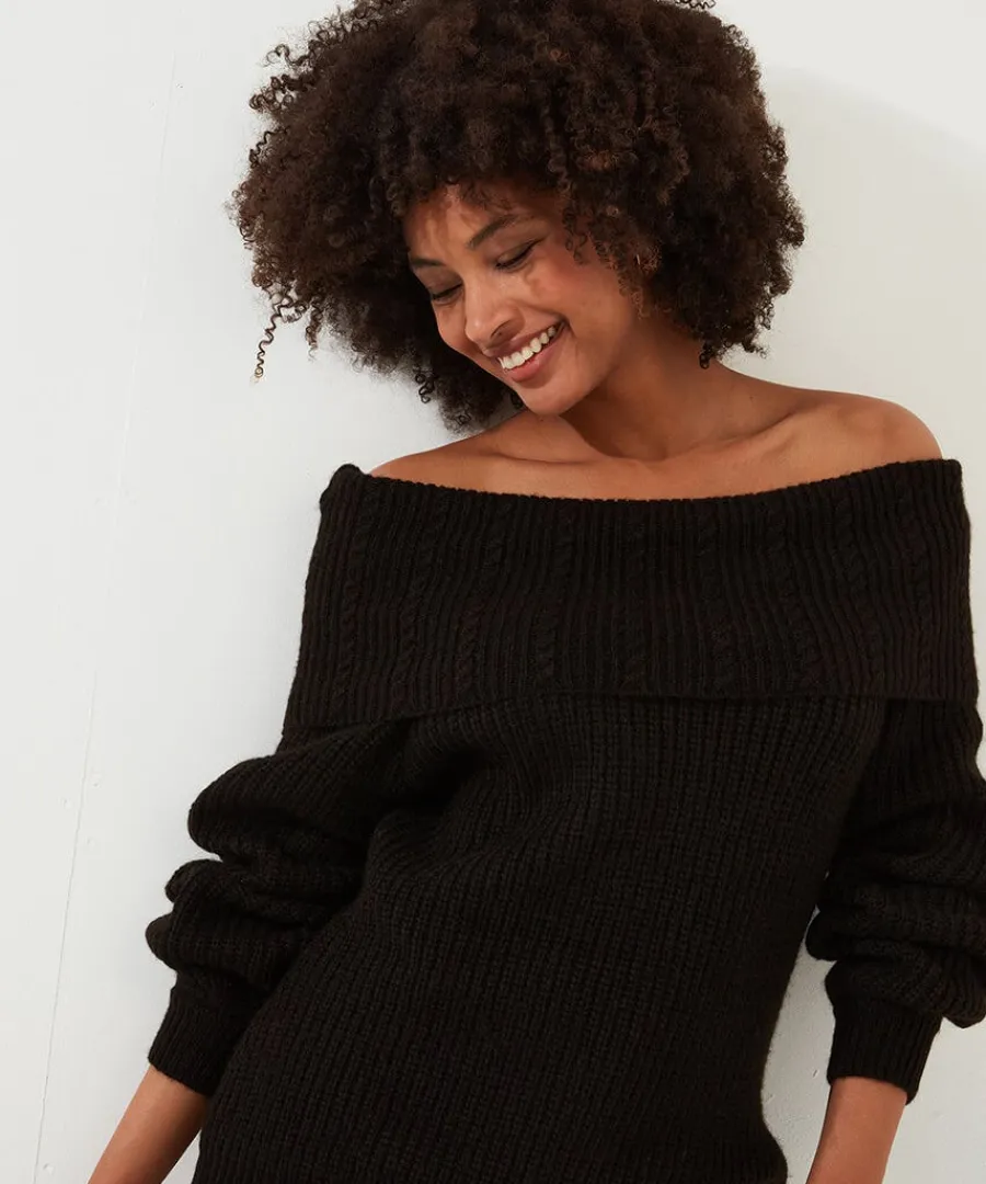 glamorous_offtheshoulder__2.webp Shop Joe Browns Glamorous Off-The-Shoulder Jumper Black / Oatmeal
