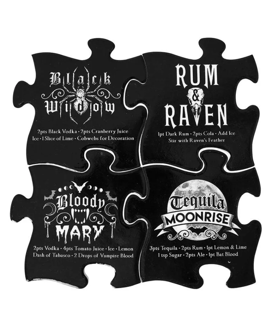 gothic_cocktails_jigsaw_c_0.webp Hot Joe Browns Gothic Cocktails Jigsaw Coaster Set Black