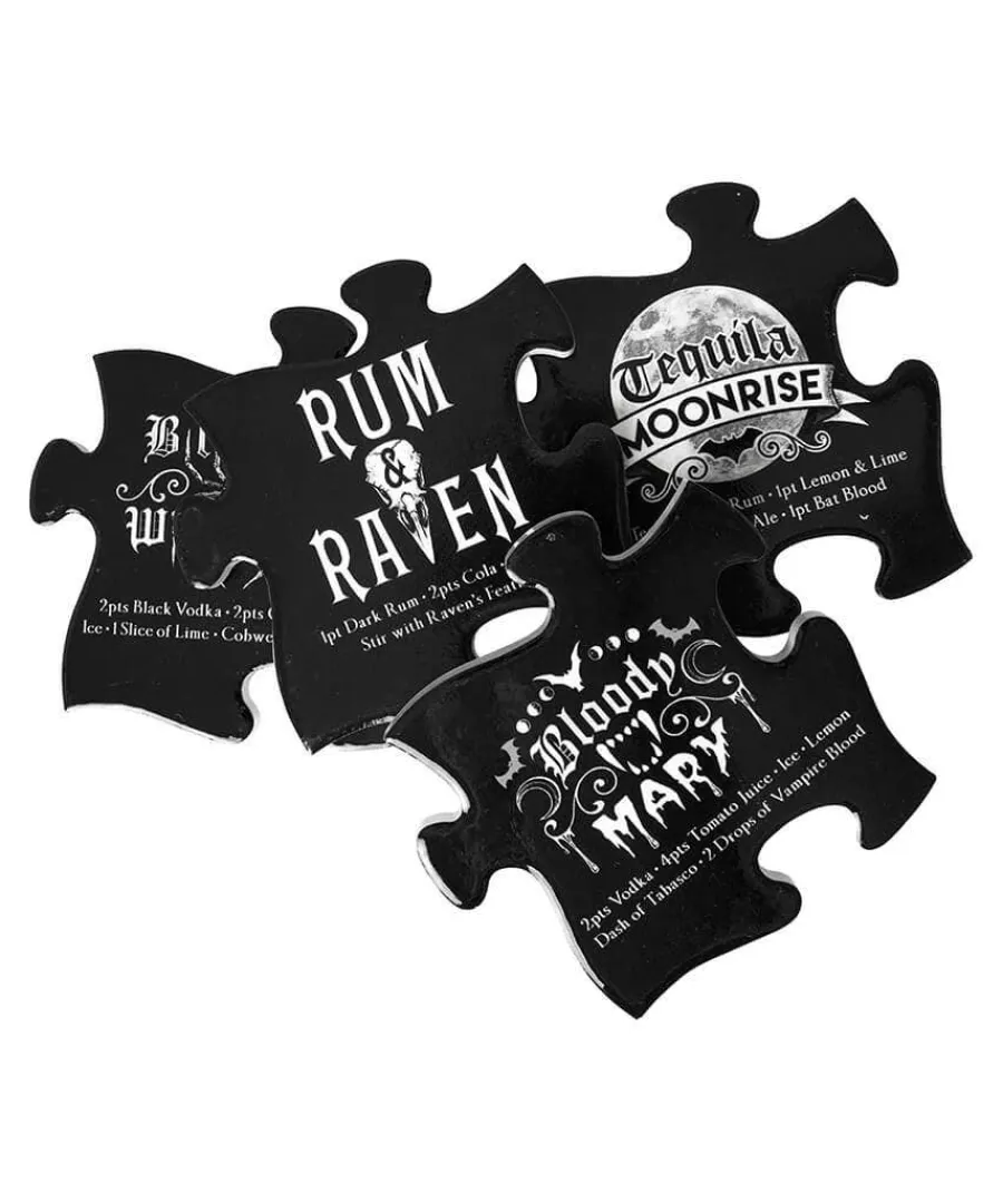 gothic_cocktails_jigsaw_c_1.webp Hot Joe Browns Gothic Cocktails Jigsaw Coaster Set Black