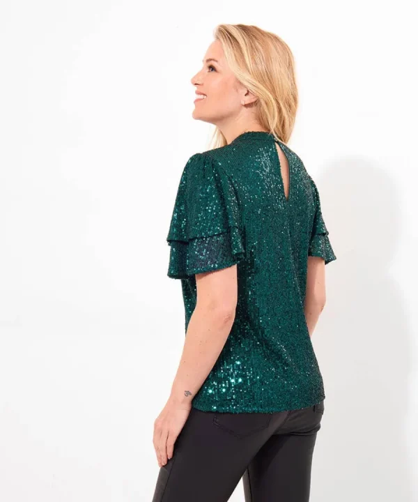 Clearance Joe Browns Goddess Sequin Top Green