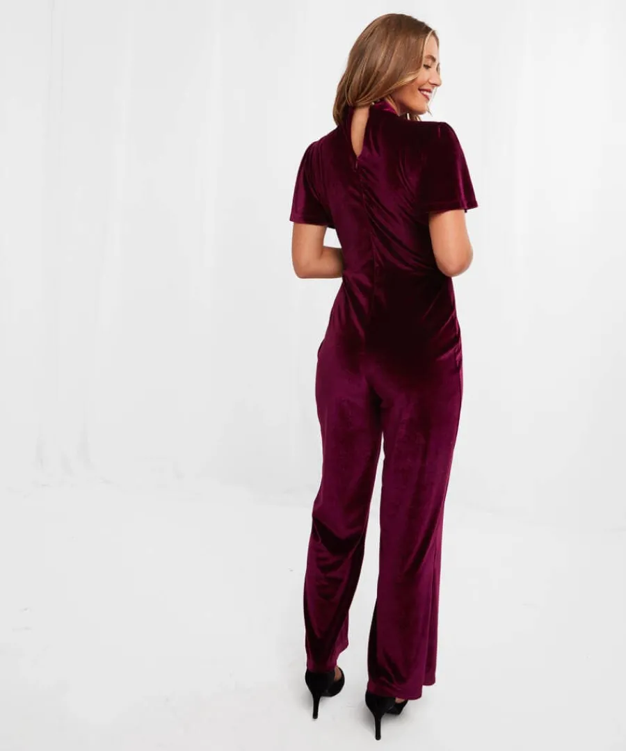 greta_velour_jumpsuit_2.webp Clearance Joe Browns Greta Velour Jumpsuit Berry