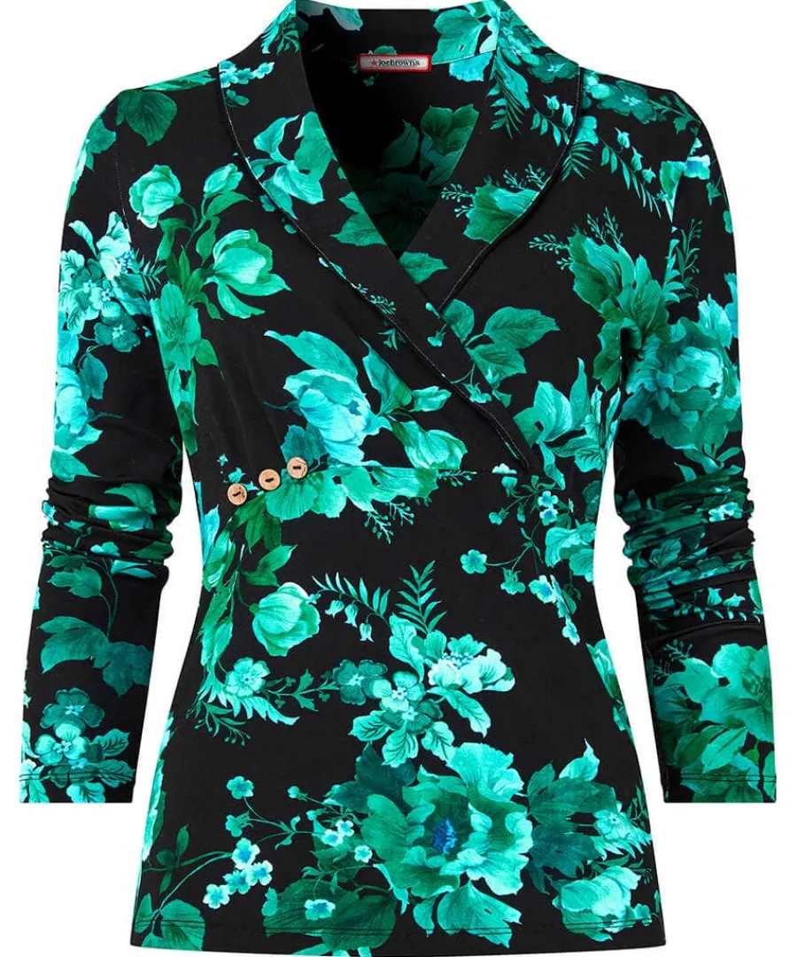 hallie_jersey_print_wrap__0.webp Fashion Joe Browns Hallie Jersey Print Wrap Top Black