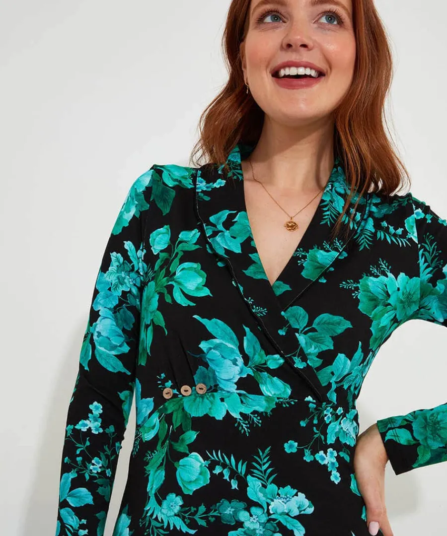 hallie_jersey_print_wrap__3.webp Fashion Joe Browns Hallie Jersey Print Wrap Top Black
