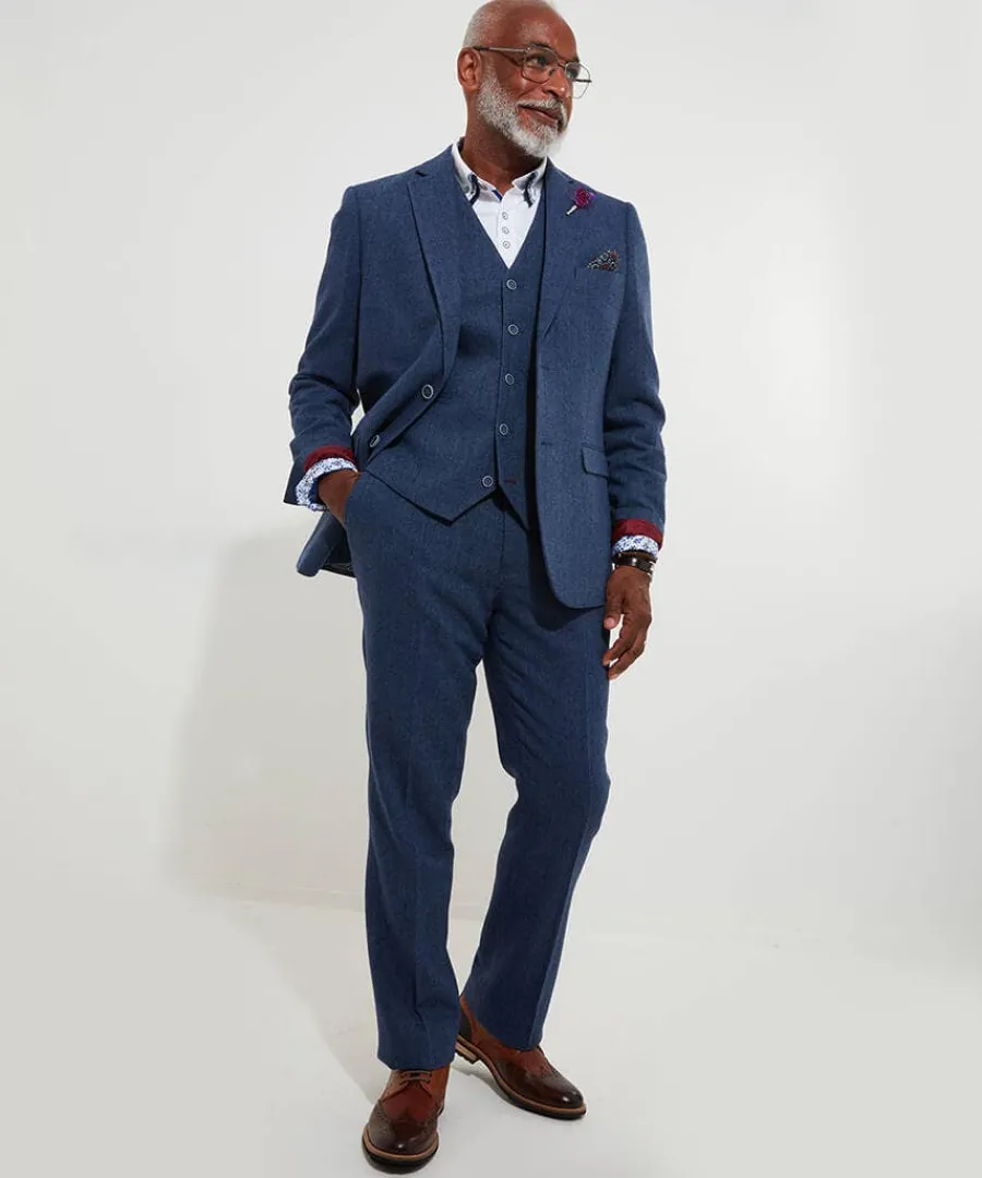 handsome_herringbone_blaz_2.webp New Joe Browns Handsome Herringbone Blazer Navy