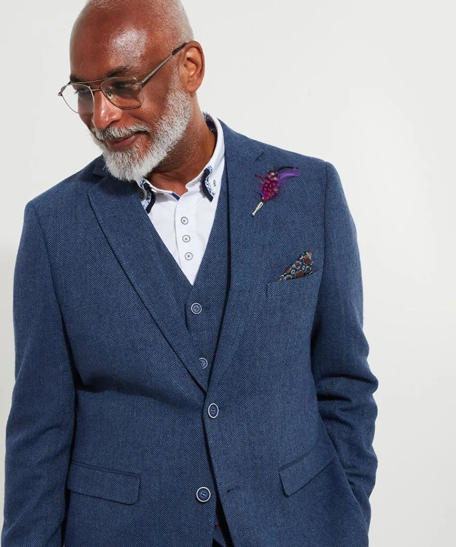 handsome_herringbone_blaz_3.webp New Joe Browns Handsome Herringbone Blazer Navy