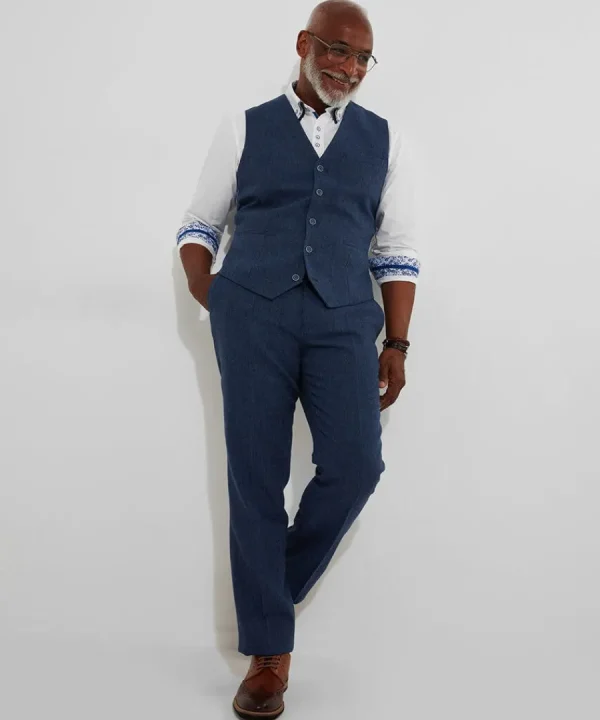 Online Joe Browns Handsome Herringbone Waistcoat Navy