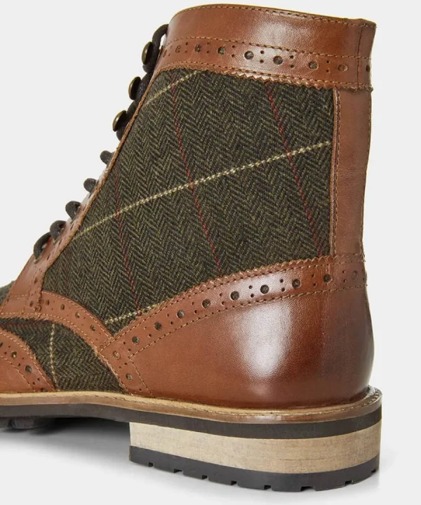 Store Joe Browns Harlington Tweed And Leather Boots Tan Multi