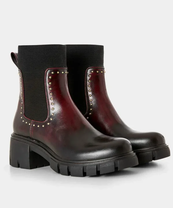 Fashion Joe Browns Here And Now Chunky Boots Deep Burgundy