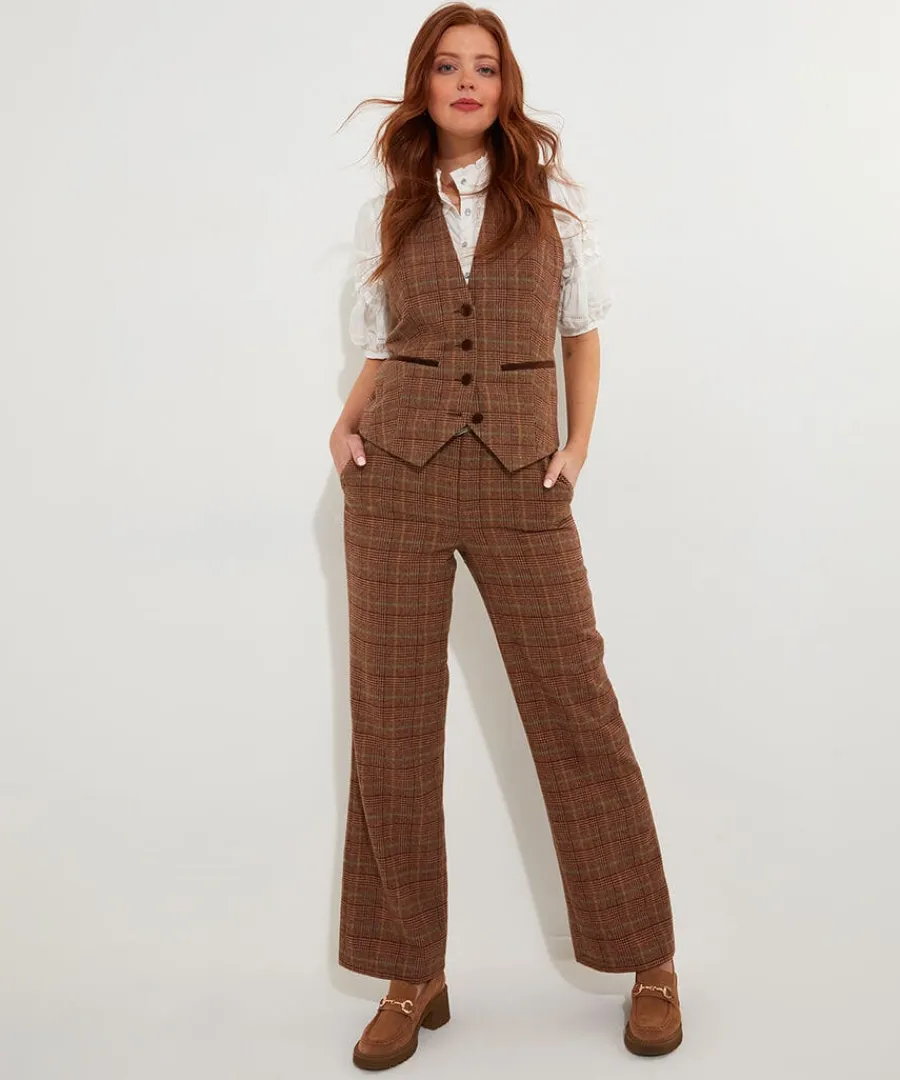 heritage_check_waistcoat_3.webp Clearance Joe Browns Heritage Check Waistcoat Brown