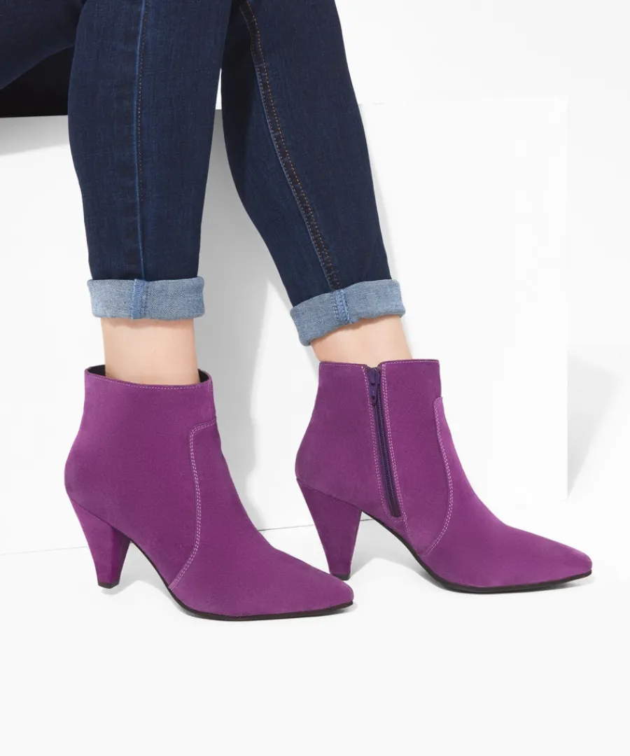 im_obsessed_suede_bootees_0.webp Outlet Joe Browns I'm Obsessed Suede Bootees Violet / Black