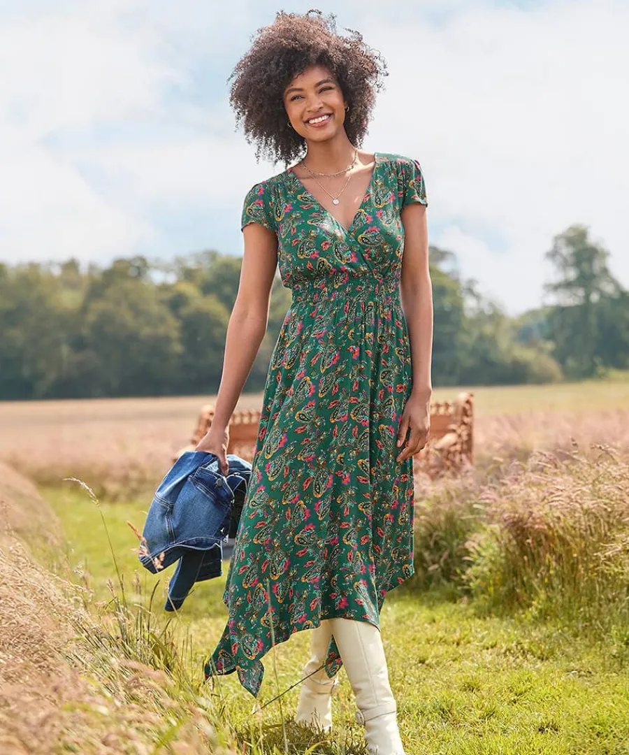 iris_dippy_hem_dress_1.webp Flash Sale Joe Browns Iris Dippy Hem Dress Green
