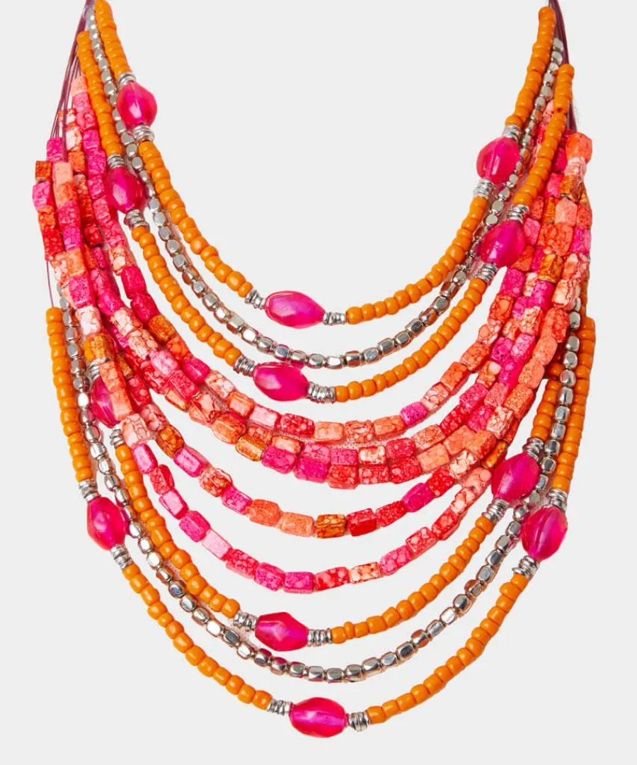 island_hopper_necklace_1.webp Hot Joe Browns Island Hopper Necklace Pink