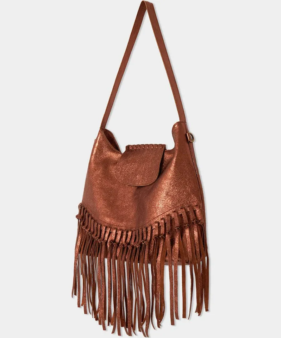 jaipur_shimmer_leather_ta_1.webp Store Joe Browns Jaipur Shimmer Leather Tassel Bag Bronze