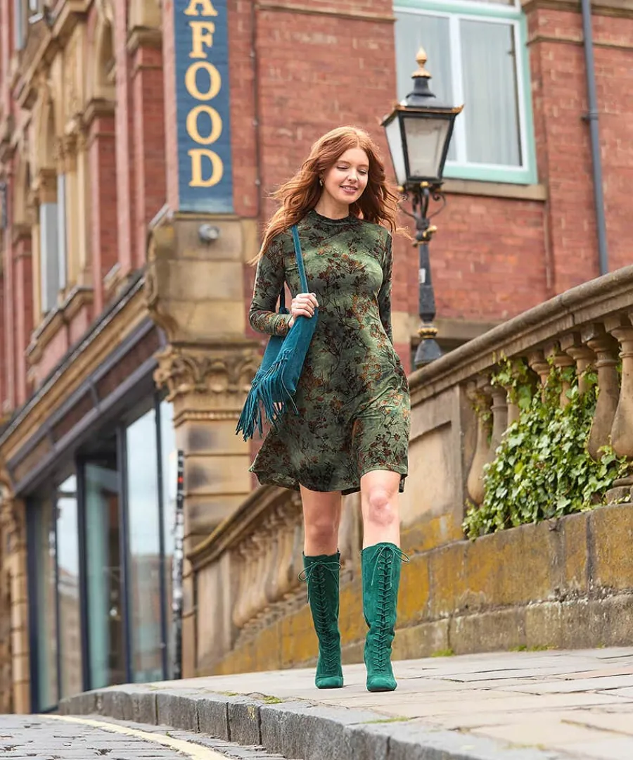 jemima_flocked_jersey_dre_5.webp Cheap Joe Browns Jemima Flocked Jersey Dress Green
