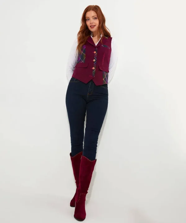 Clearance Joe Browns Joe's Favourite Waistcoat Aubergine
