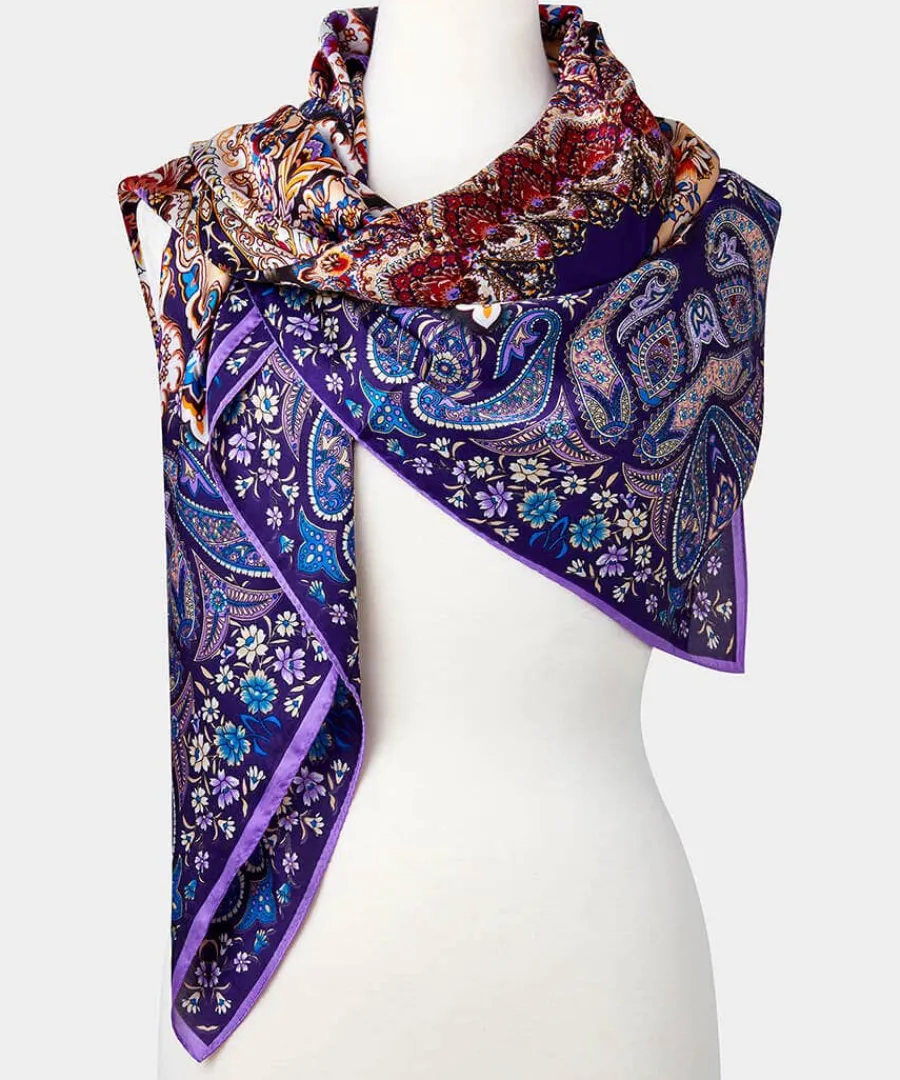 kaleidoscope_silky_scarf_1.webp Hot Joe Browns Kaleidoscope Silky Scarf Purple