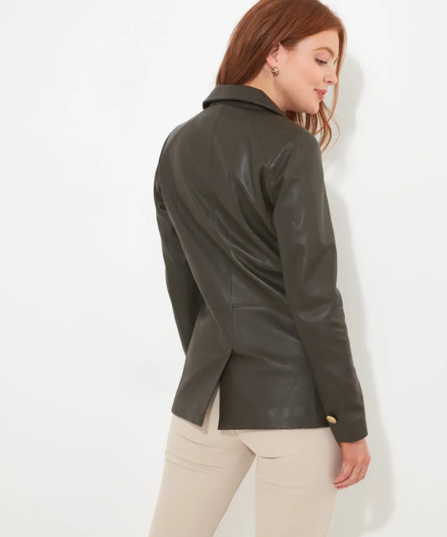 lavish_leather_blazer_3.webp Cheap Joe Browns Lavish Leather Blazer Olive Green