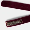 Best Sale Joe Browns Leopard Trim Deco Velvet Belt Dark Red