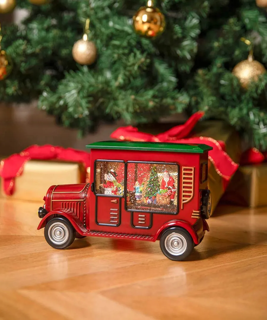 lights_and_sparkle_santa__3.webp Cheap Joe Browns Lights And Sparkle Santa Spinner Bus Ornament Red