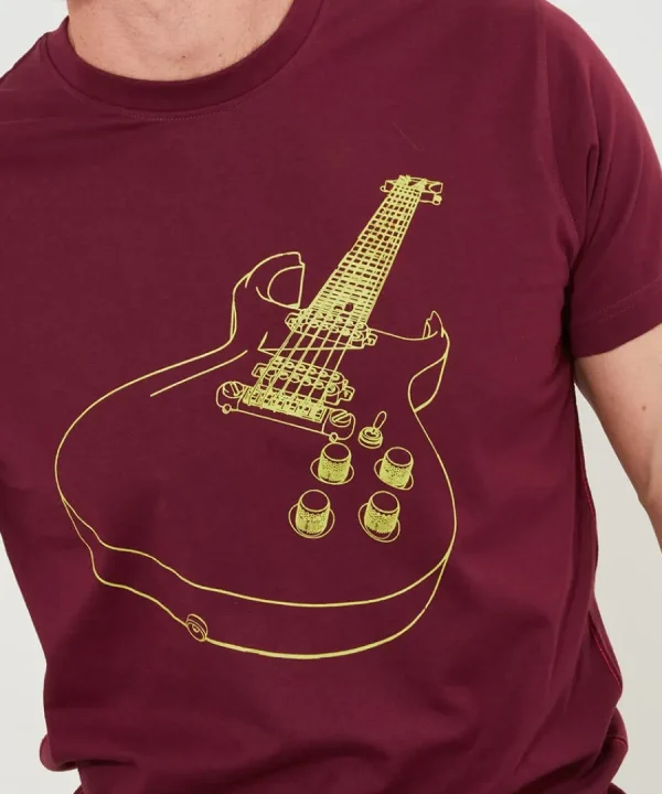 Online Joe Browns Linear Guitar Tee Burgundy