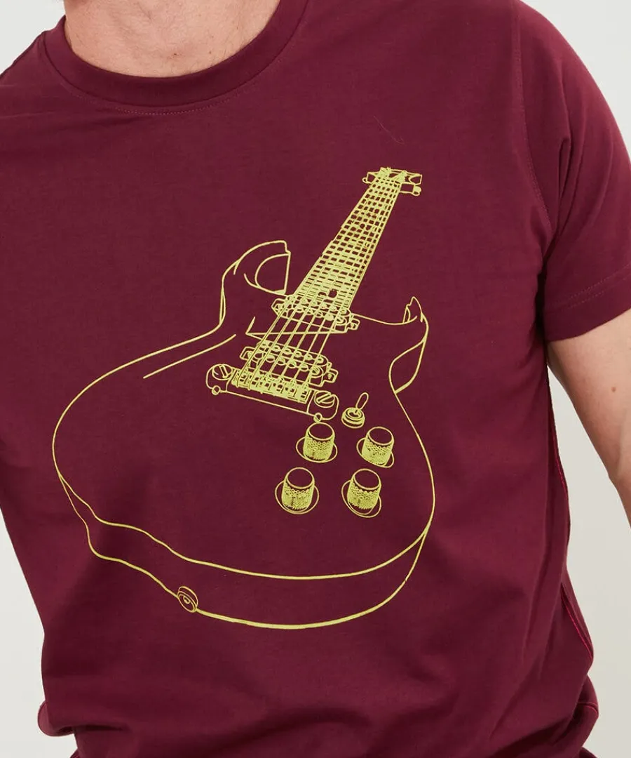 linear_guitar_tee_2.webp Online Joe Browns Linear Guitar Tee Burgundy