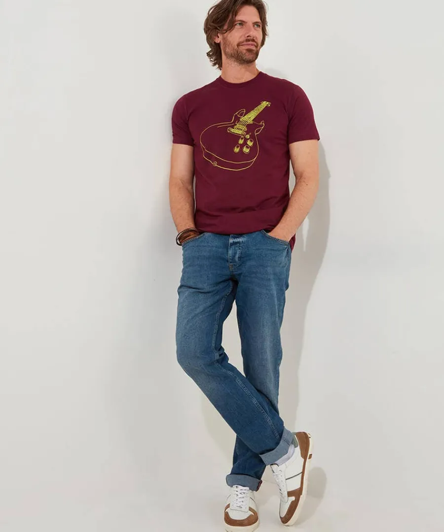 linear_guitar_tee_3.webp Online Joe Browns Linear Guitar Tee Burgundy