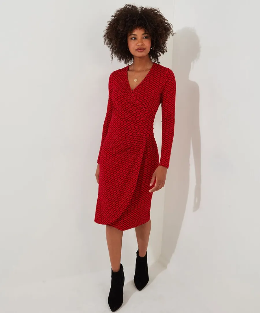lola_geo_jersey_dress_2.webp Clearance Joe Browns Lola Geo Jersey Dress Red