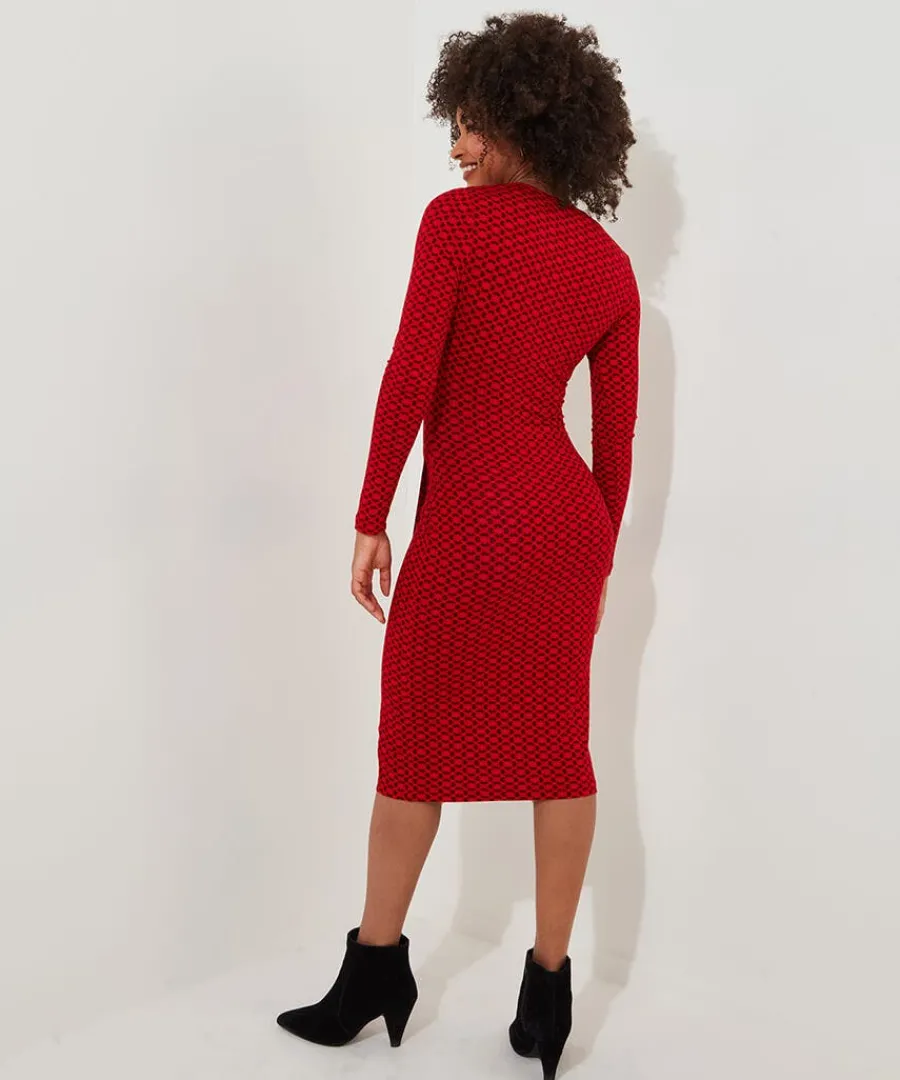 lola_geo_jersey_dress_3.webp Clearance Joe Browns Lola Geo Jersey Dress Red
