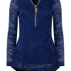 Best Sale Joe Browns Loretta Lace Zip Top Teal