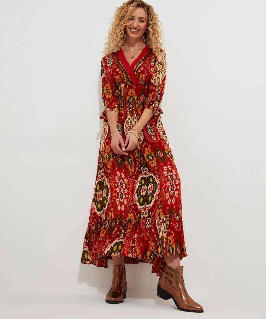 loretta_print_dress_2.webp Best Joe Browns Loretta Print Dress Burnt Orange