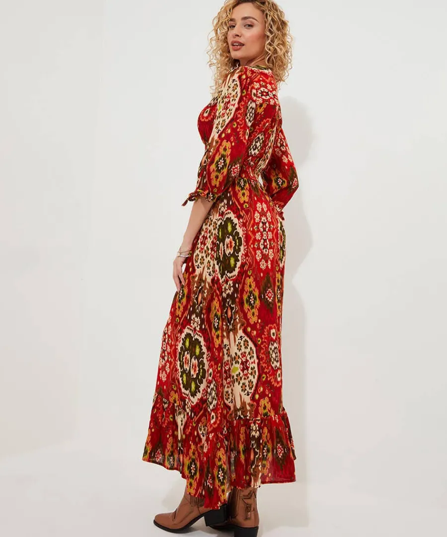 loretta_print_dress_3.webp Best Joe Browns Loretta Print Dress Burnt Orange