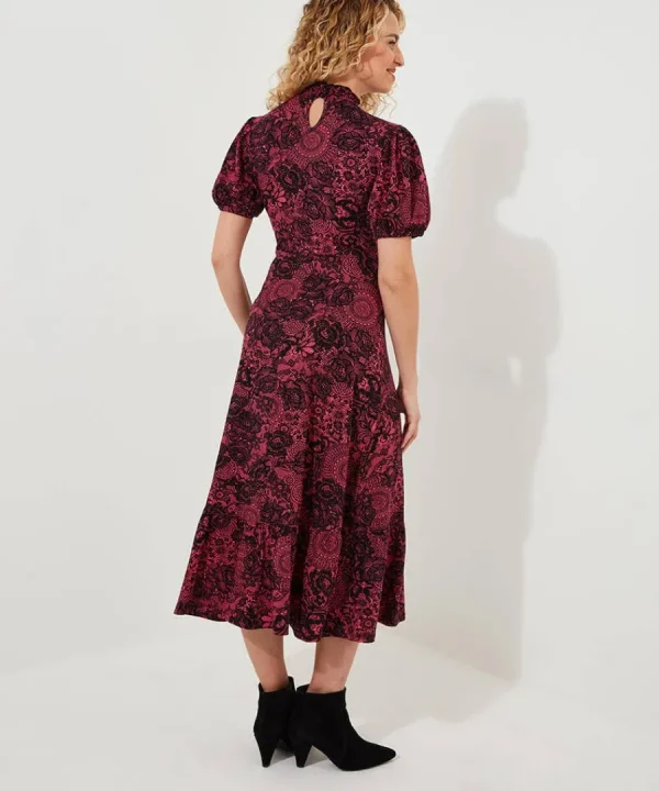 Fashion Joe Browns Lovely Lace Print Jersey Dress Pink
