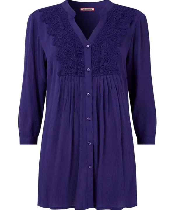 Flash Sale Joe Browns Lovely Lace Trim Blouse Deep Purple