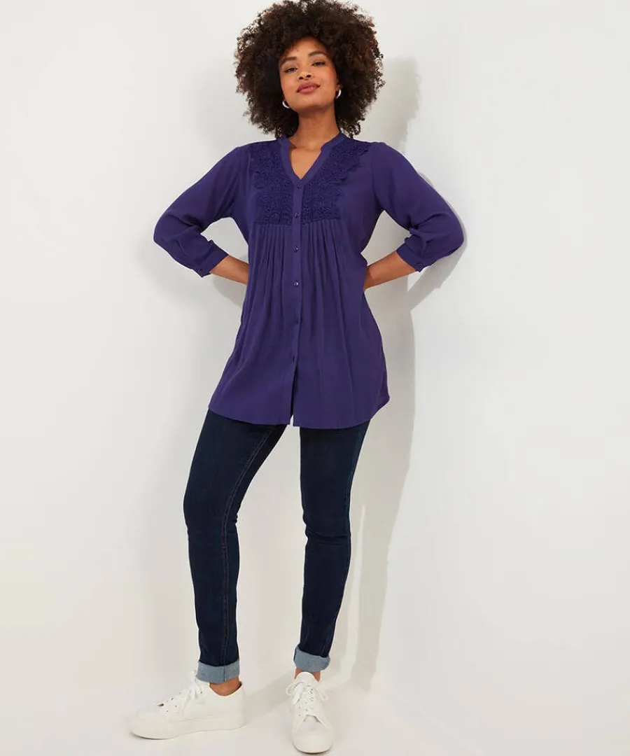 lovely_lace_trim_blouse_1.webp Flash Sale Joe Browns Lovely Lace Trim Blouse Deep Purple