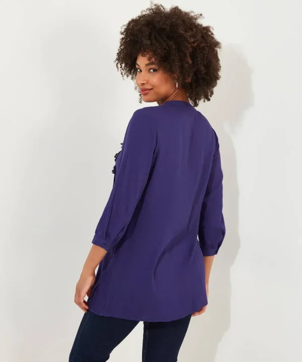 Flash Sale Joe Browns Lovely Lace Trim Blouse Deep Purple