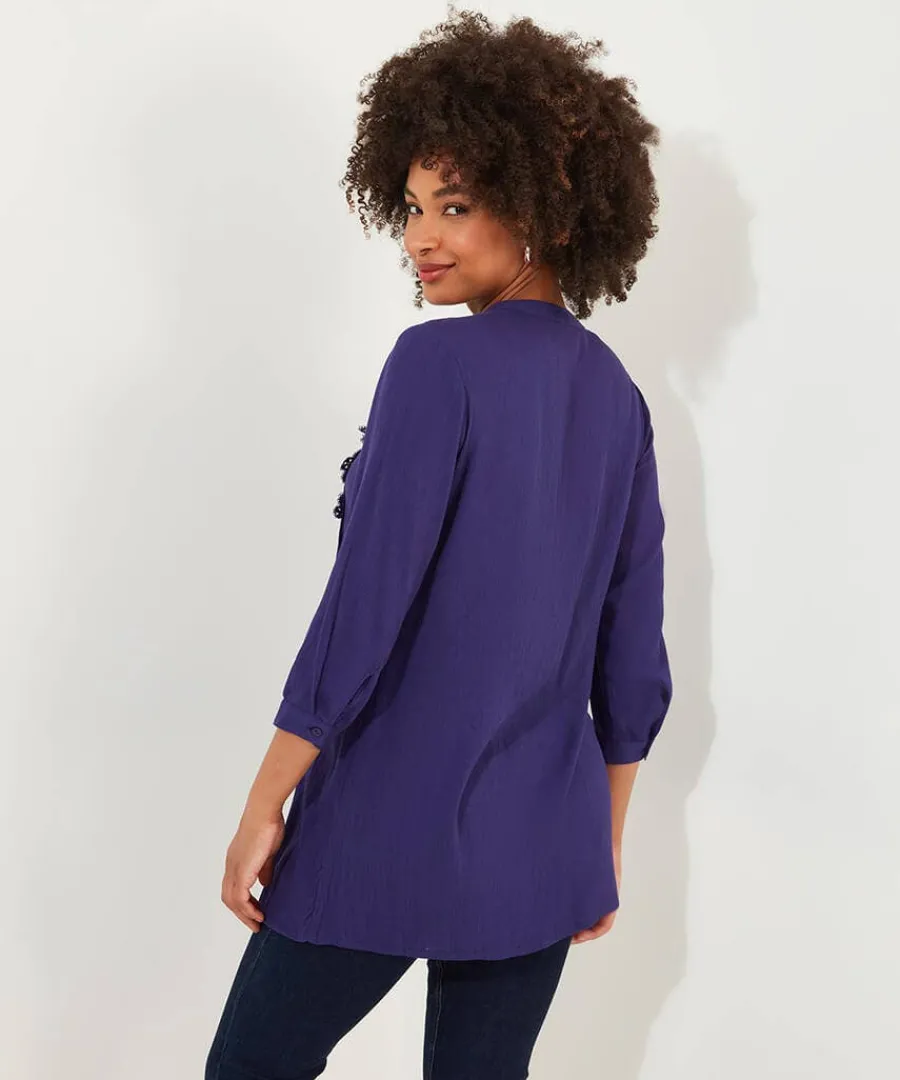 lovely_lace_trim_blouse_2.webp Flash Sale Joe Browns Lovely Lace Trim Blouse Deep Purple