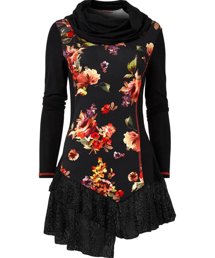 lovely_lace_trim_jersey_t_0.webp Sale Joe Browns Lovely Lace Trim Jersey Tunic Black