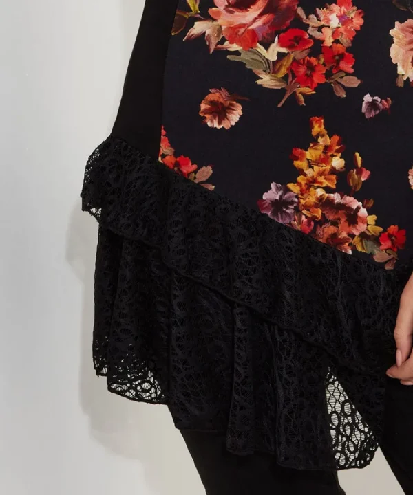 Sale Joe Browns Lovely Lace Trim Jersey Tunic Black