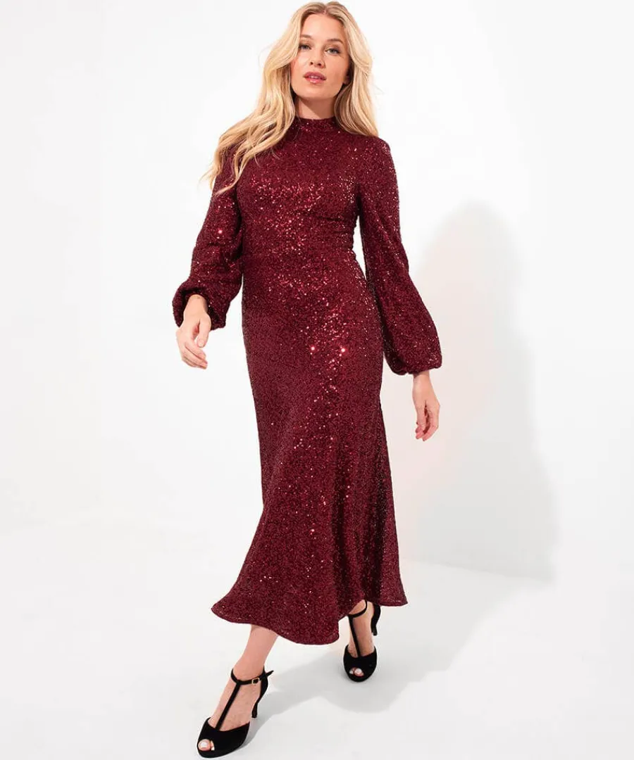 lucille_sequin_dress_3.webp Sale Joe Browns Lucille Sequin Dress Red
