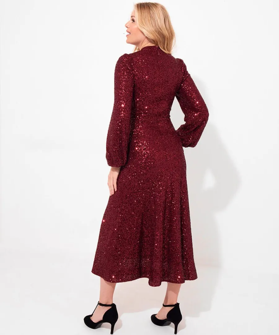 lucille_sequin_dress_4.webp Sale Joe Browns Lucille Sequin Dress Red