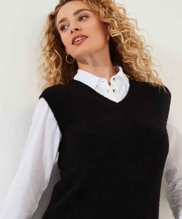 Online Joe Browns Lucy Knitted Vest Black / Orange