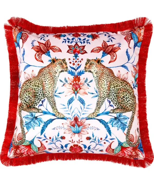 New Joe Browns Luxe Leopard Floral Reversible Cushion Pink