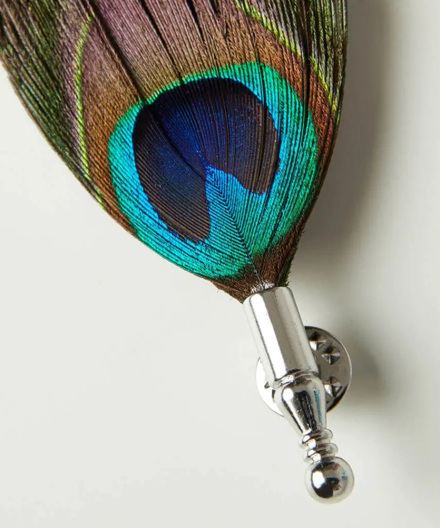 luxury_peacock_feather_pi_0.webp Fashion Joe Browns Luxury Peacock Feather Pin Multi