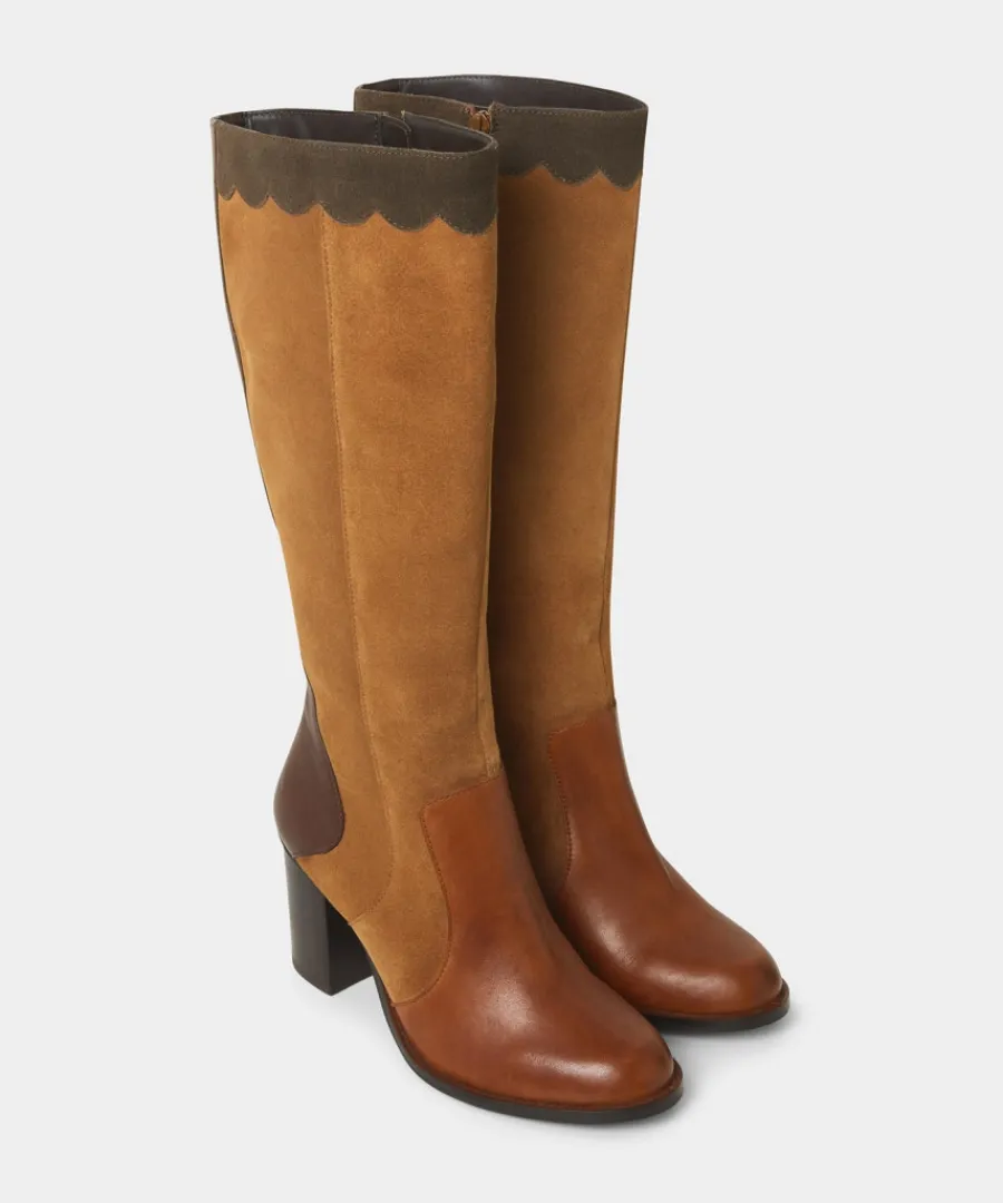 made_you_look_suede_leath_2.webp New Joe Browns Made You Look Suede Leather Boots Tan Multi