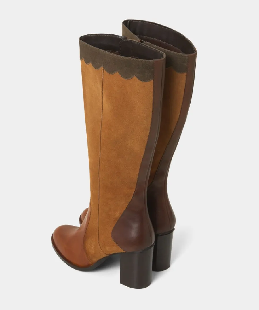 made_you_look_suede_leath_4.webp New Joe Browns Made You Look Suede Leather Boots Tan Multi